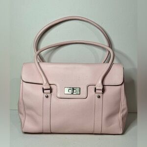RAFE Baby Pink Saffiano Leather Satchel Bag